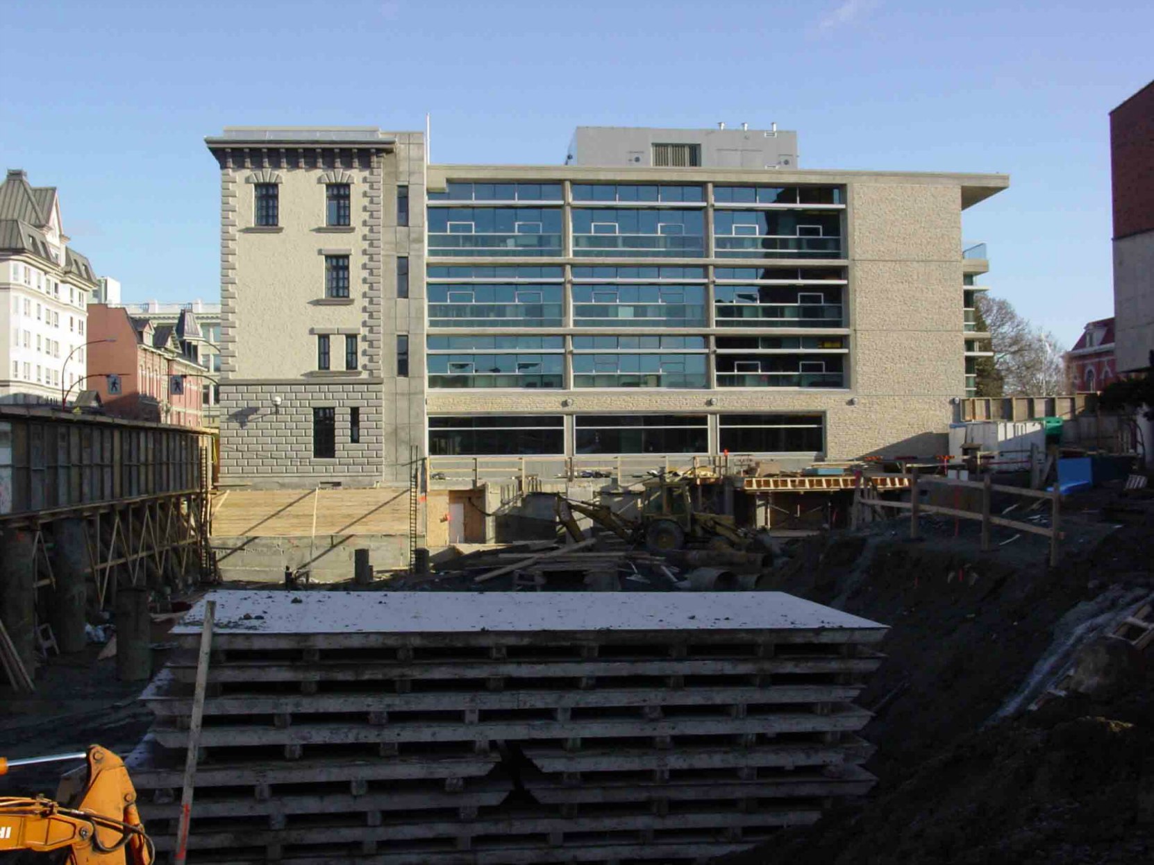 Former Victoria Police headquarters, 625 Fisgard Street, during construction of the C.R.D. building in 2005.