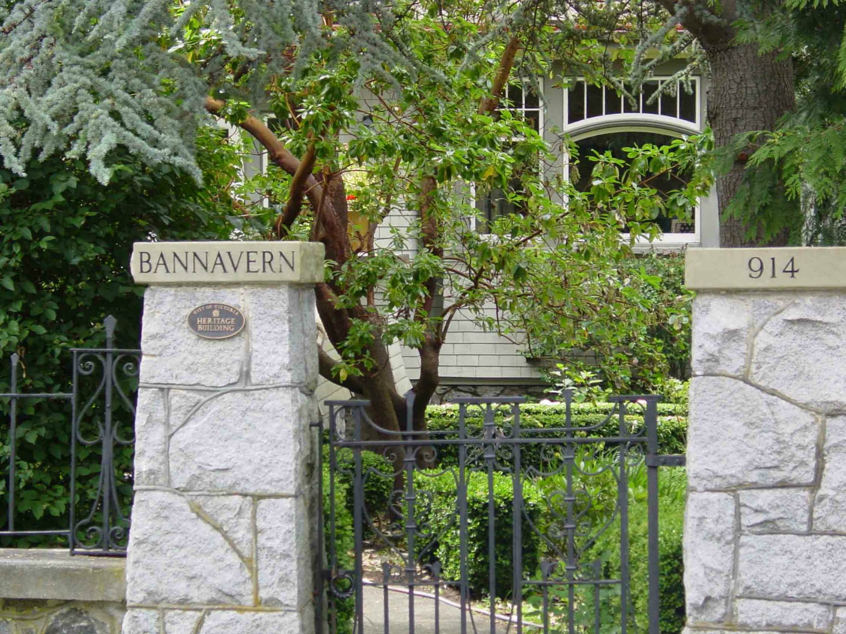 The gate of Bannavern, 914 St. Charles Street, designed by architect Percy Leonard James in 1910.