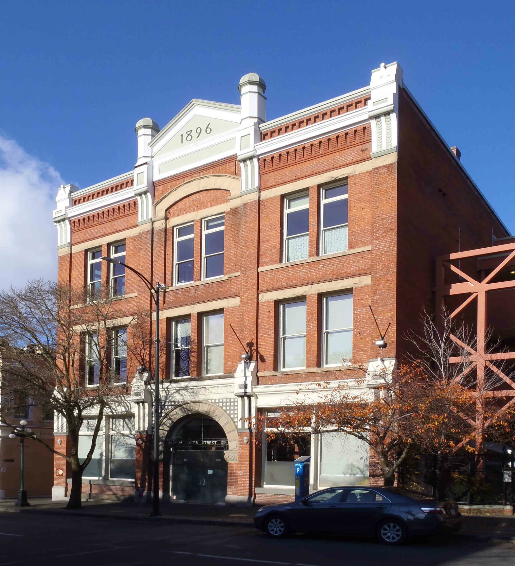 Leiser Building, 524 Yates Street. Built in 1896 as a warehouse for Simon Leiser. Architect: A.C. Ewart.