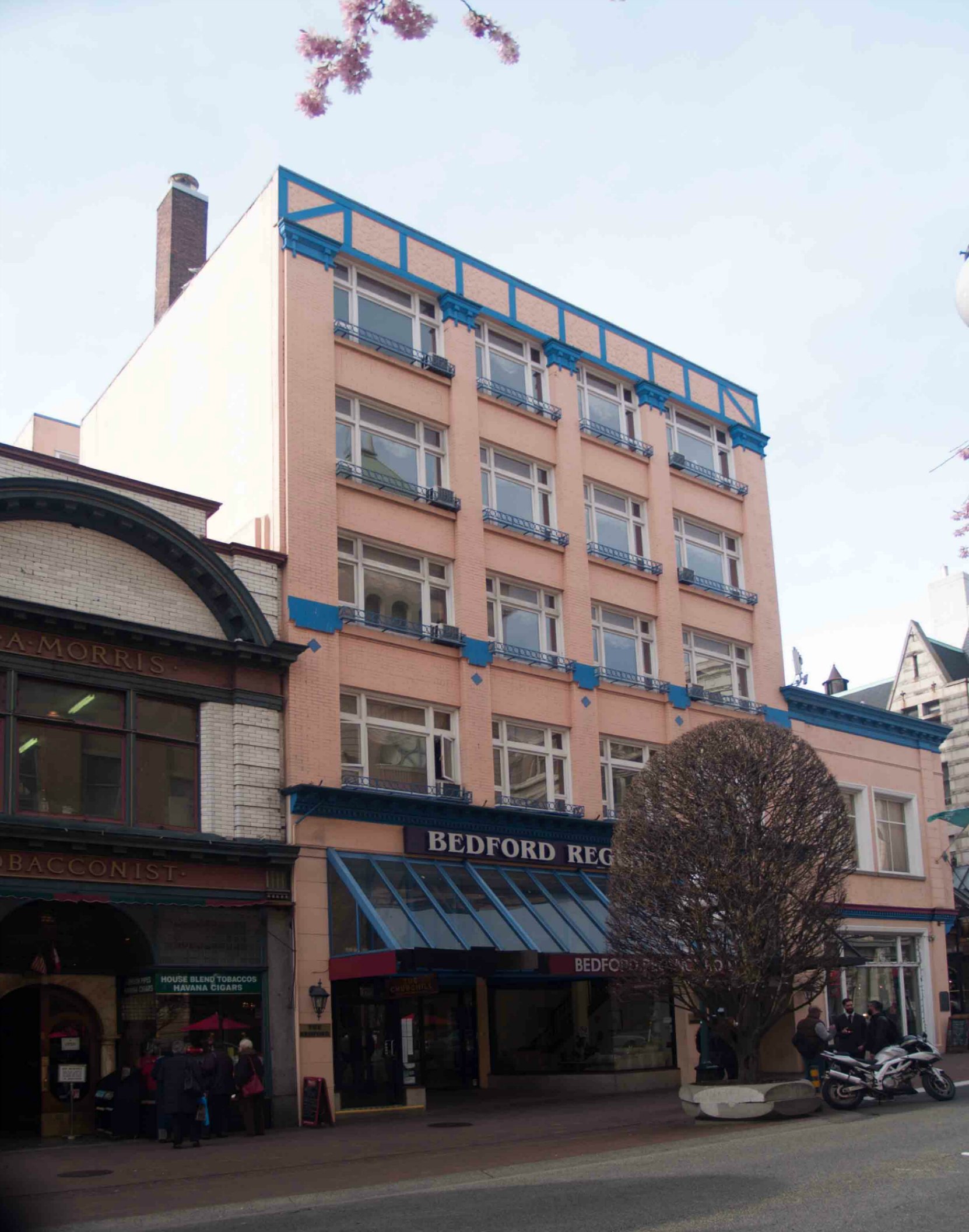 The Bedford Regency Hotel, 1140 Government Street, is in a building that was originally built by architect Thomas Hooper in 1910 for Hibben-Bone Stationers