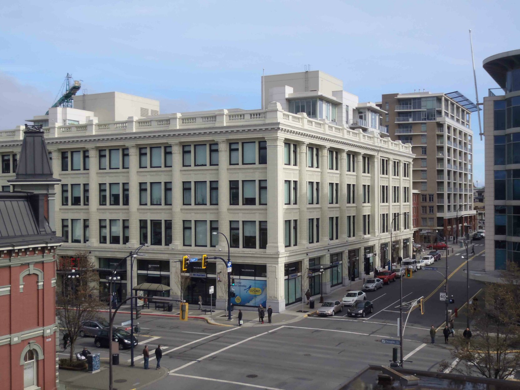 1701 Douglas Street, now the Hudson and the Victoria Public Market. Originally opened in 1922 as the Hudson's Bay Company department store. (photo by Victoria Online Sightseeing Tours)