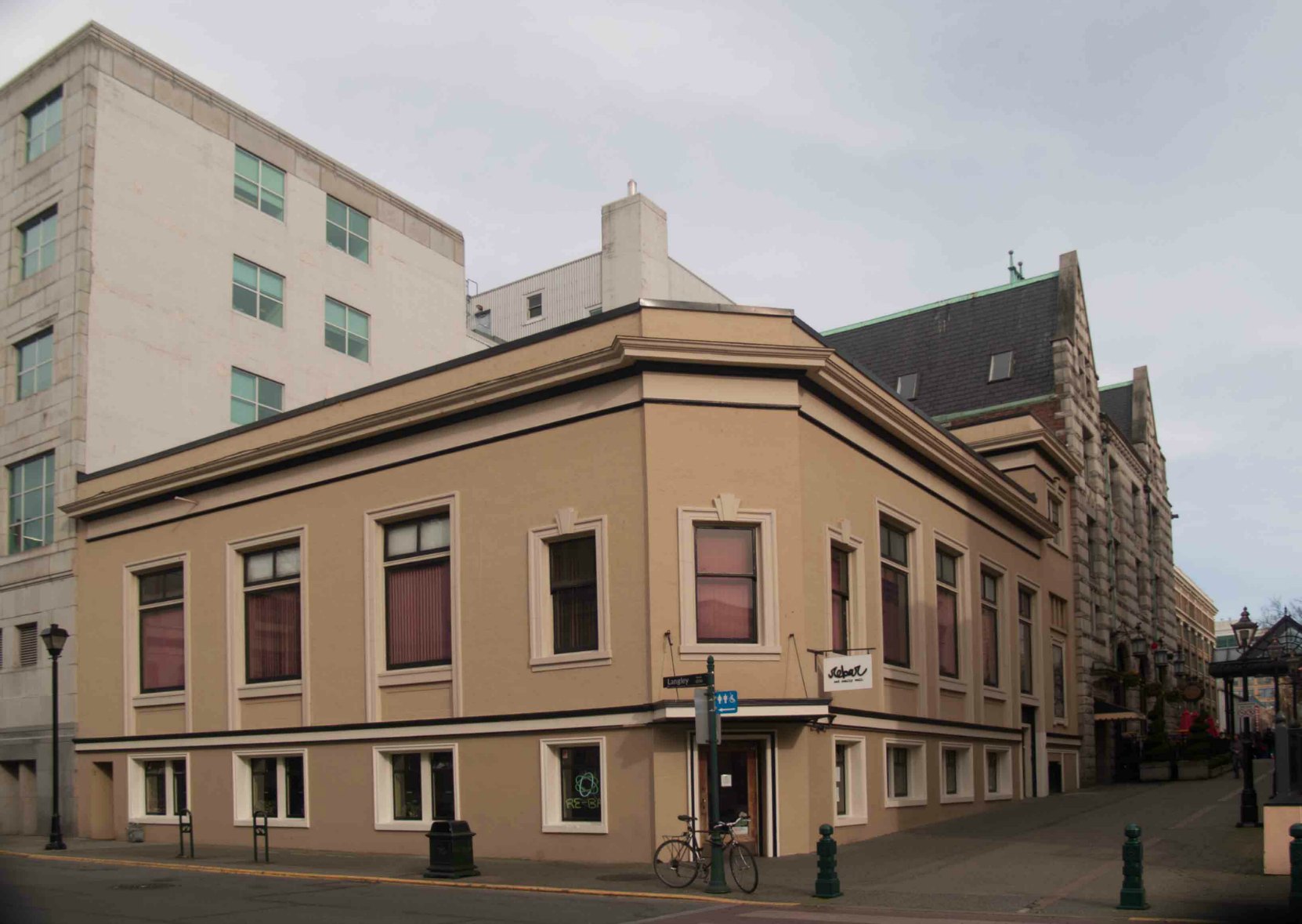 50-56 Bastion Square, built circa 1890. The main floor is now occupied by Re-Bar at 50 Bastion Square