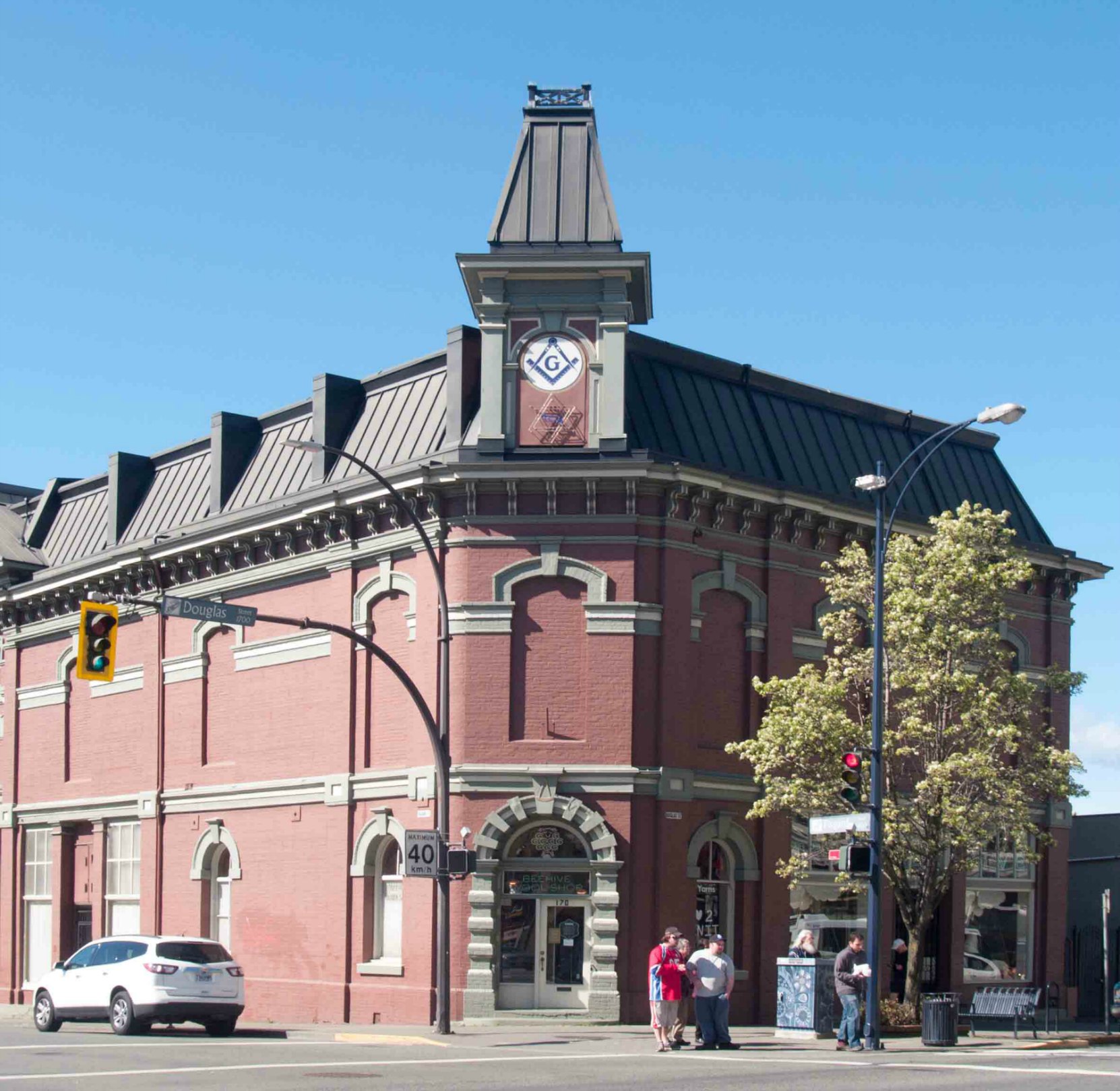 This section of the Victoria Masonic Temple, 650 Fisgard Street, was the original 1878 building, prior to the 1909 addition at the west end of the building.