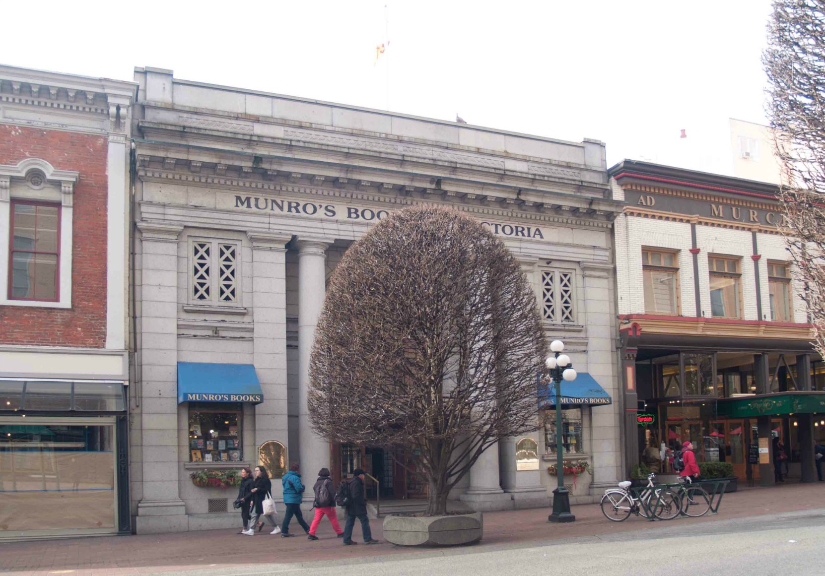 1108 Government Street, now Munro's Books. The building was originally built in 1909-1910 for the Royal Bank of Canada