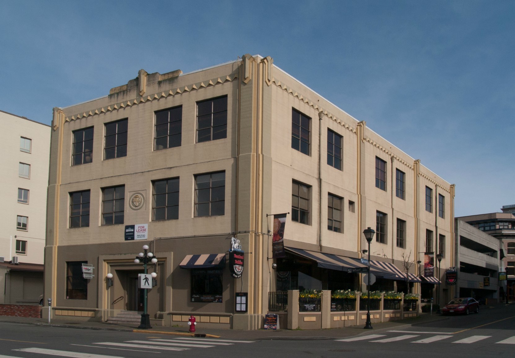 1001 Wharf Street was built for the Army, Navy & Air Force Veterans. It is now occupied by Nautical Nellie's Restaurant.