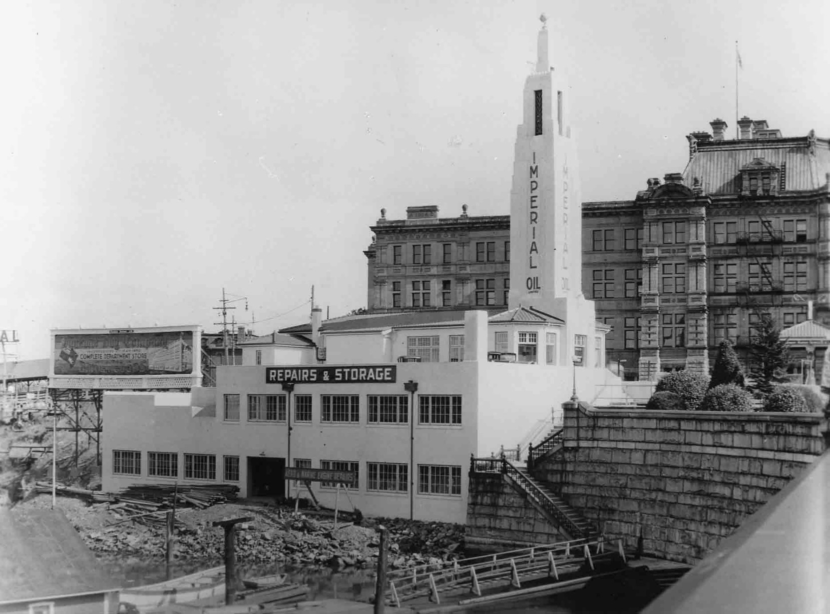 812 Wharf Street in 1931, this photograph appears to have been taken during construction of the building. Note that the ramp to the car entrance has not yet been completed. (photo courtesy of Glenbow Museum, used with permission)