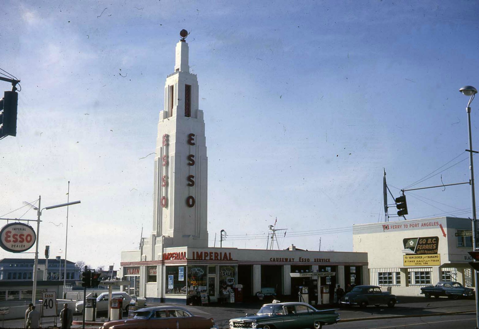 812 Wharf Street as an ESSO station, circa 1960 (photo courtesy of Glenbow Museum, used with permission)
