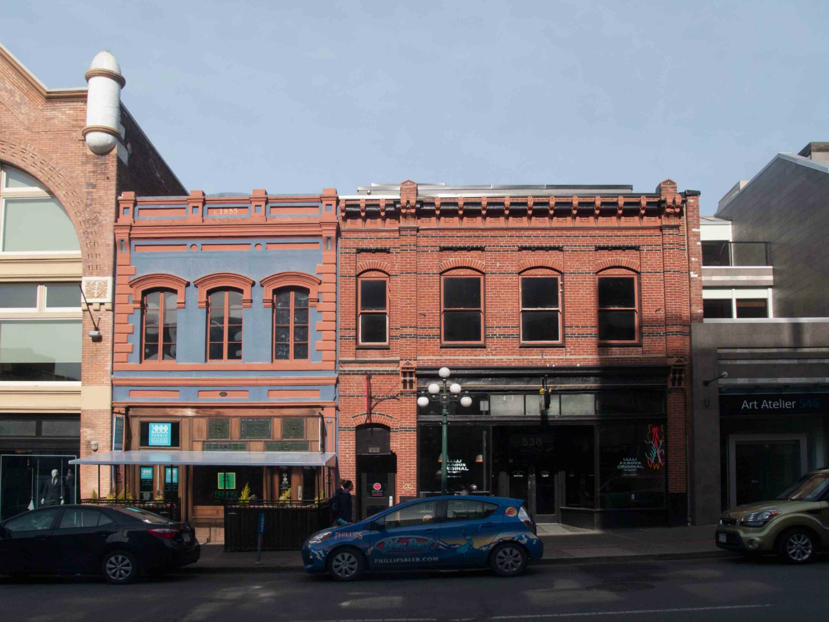 536 Yates Street, built circa 1860, and 538 Yates Street, built in 1888.