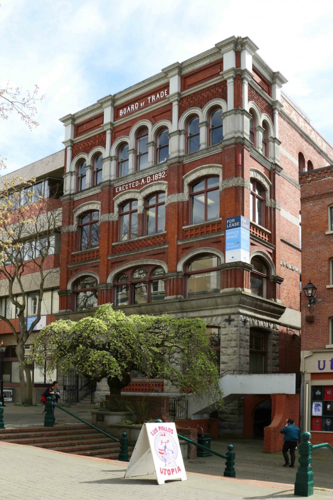 The Board of Trade Building, 31 Bastion Square. Built in 1892 by architect Alexander Maxwell Muir for the British Columbia Board of Trade