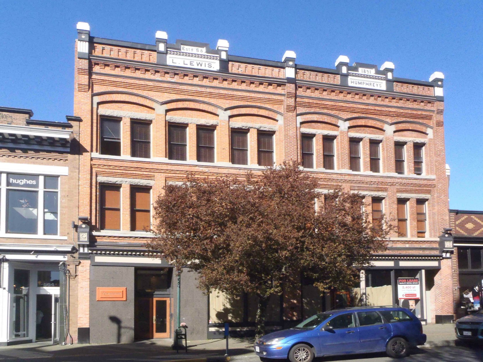 566-570 Yates Street, built in 1891 by architect Thomas Hooper for Lewis Lewis.