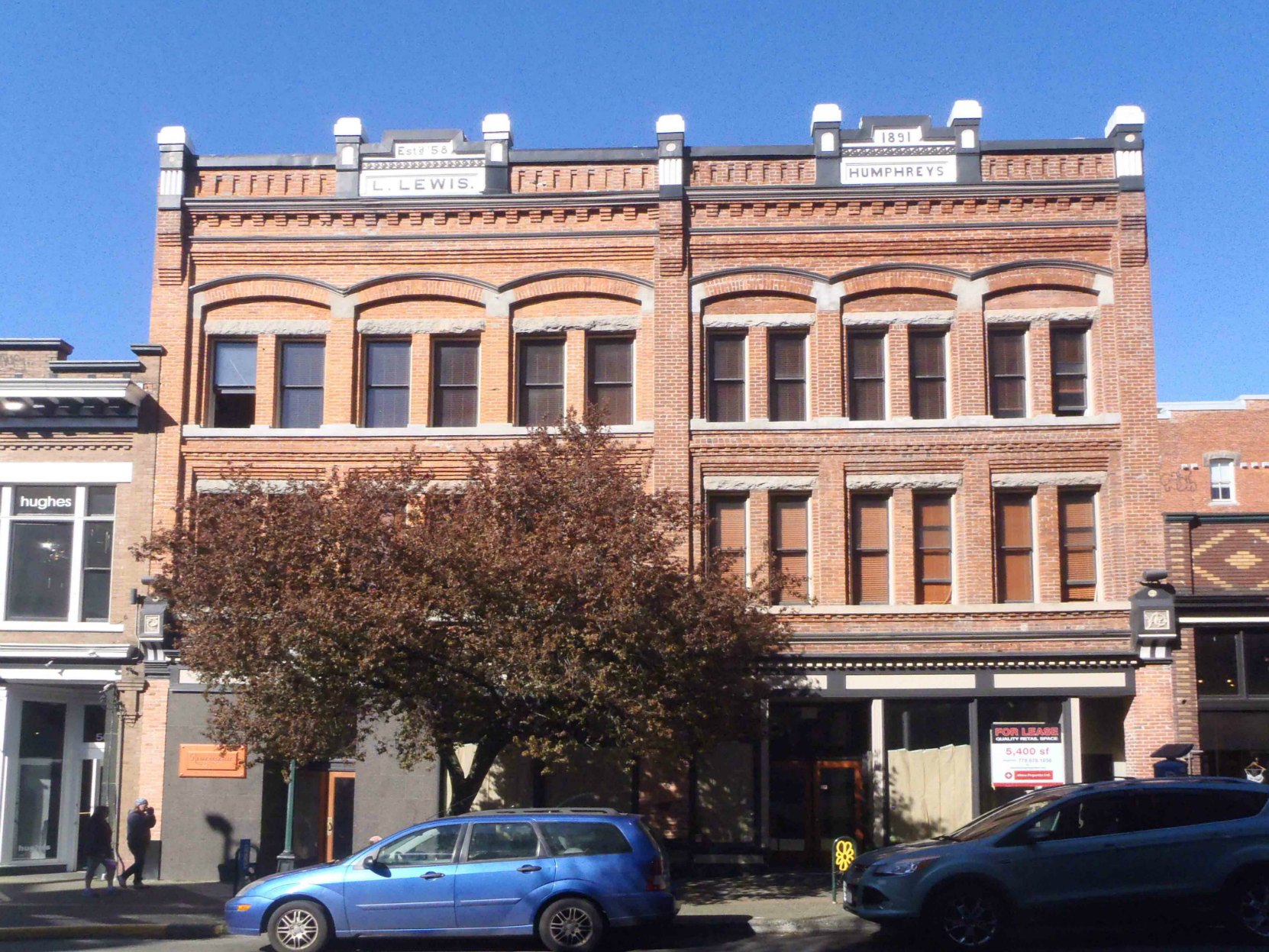 566-570 Yates Street, built in 1891 by architect Thomas Hooper for Lewis Lewis.