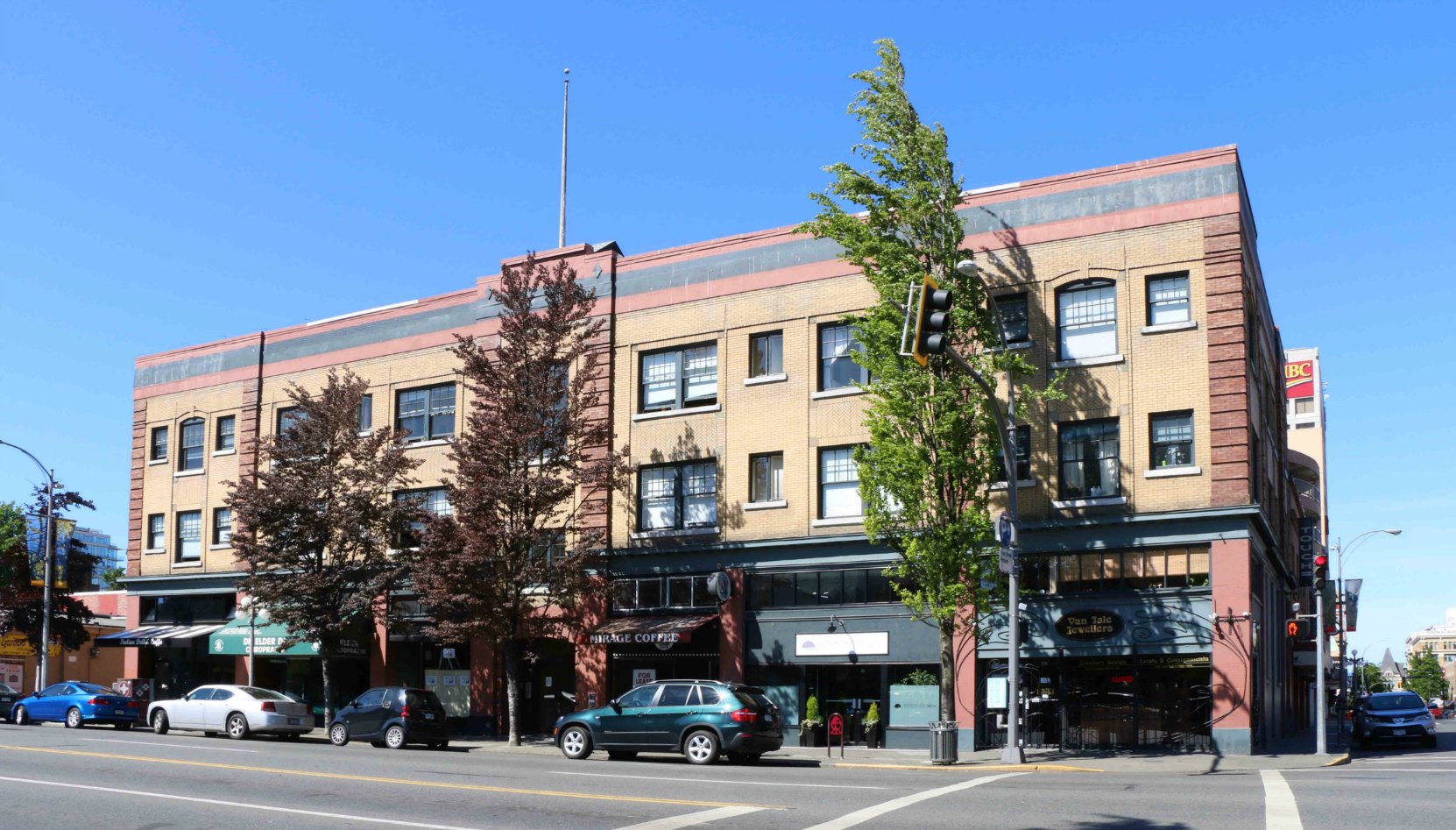 The Montrose Apartments, 1114-1126 Blanshard Street, built in 1912 by architect C. Elwood Watkins for Andrew Sheret.