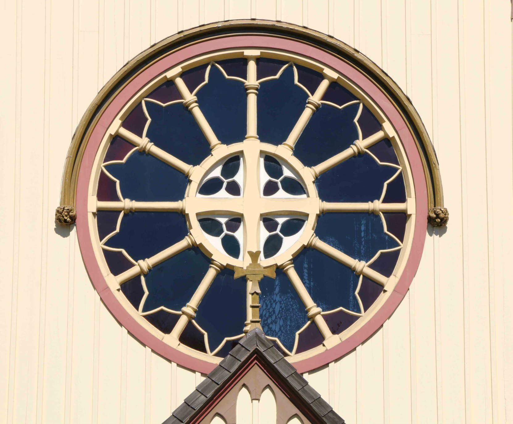 The original east facing rose window on the Church of Our Lord
