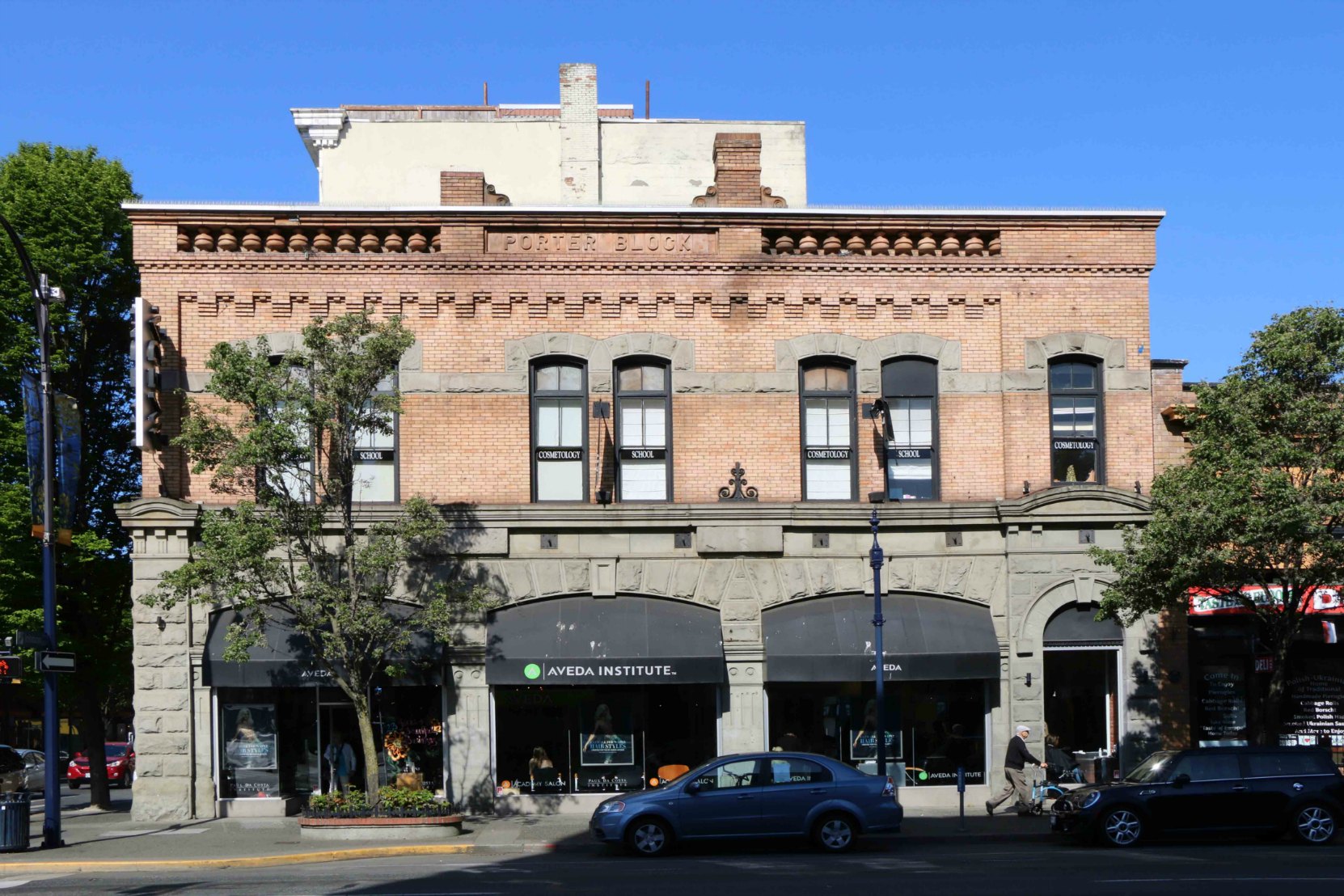 The Porter Block, 1402-1406 Douglas Street. Built in 1900 by architect William Ridgway Wilson for Robert J. Porter, who used the main floor for his butcher shop, R. Porter & Sons.