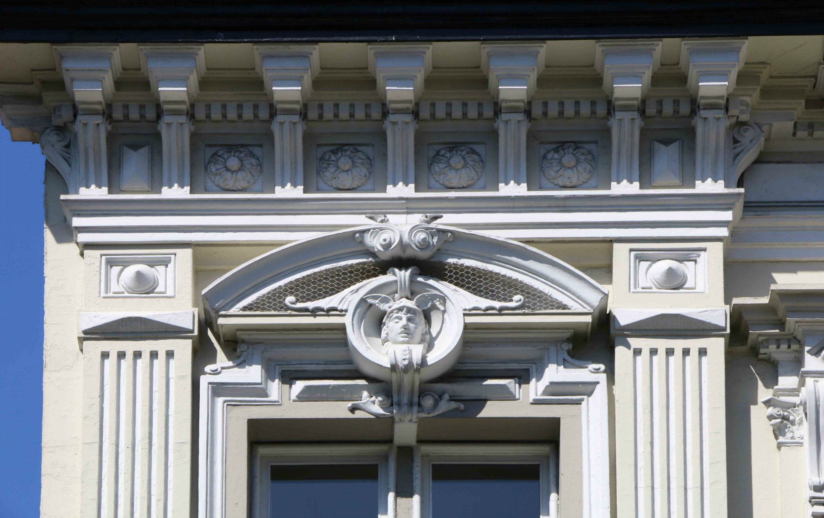 Decorative architectural detail on 1022 Government Street, built in 1885 by architect Warren H. Williams, who also designed Craigdarroch Castle.
