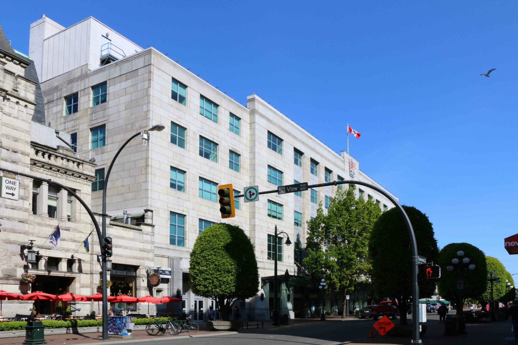 The Federal Building, 1230 Government Street, built in 1948-1952 by architects Percy Leonard James and Douglas James for the Government of Canada. (photo by Victoria Online Sightseeing Tours)