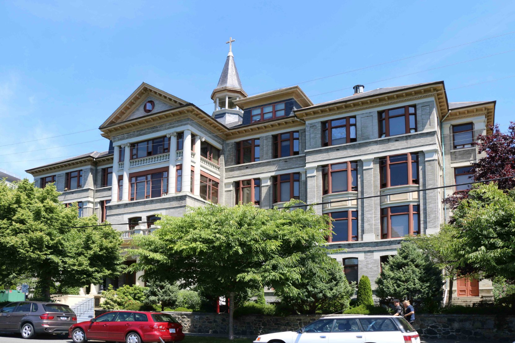 The former St. Joseph's Hospital, 840 Humboldt Street. Built in 1908 by architects Thomas Hooper and C. Elwood Watkins for the Roman Catholic Diocese of Victoria.