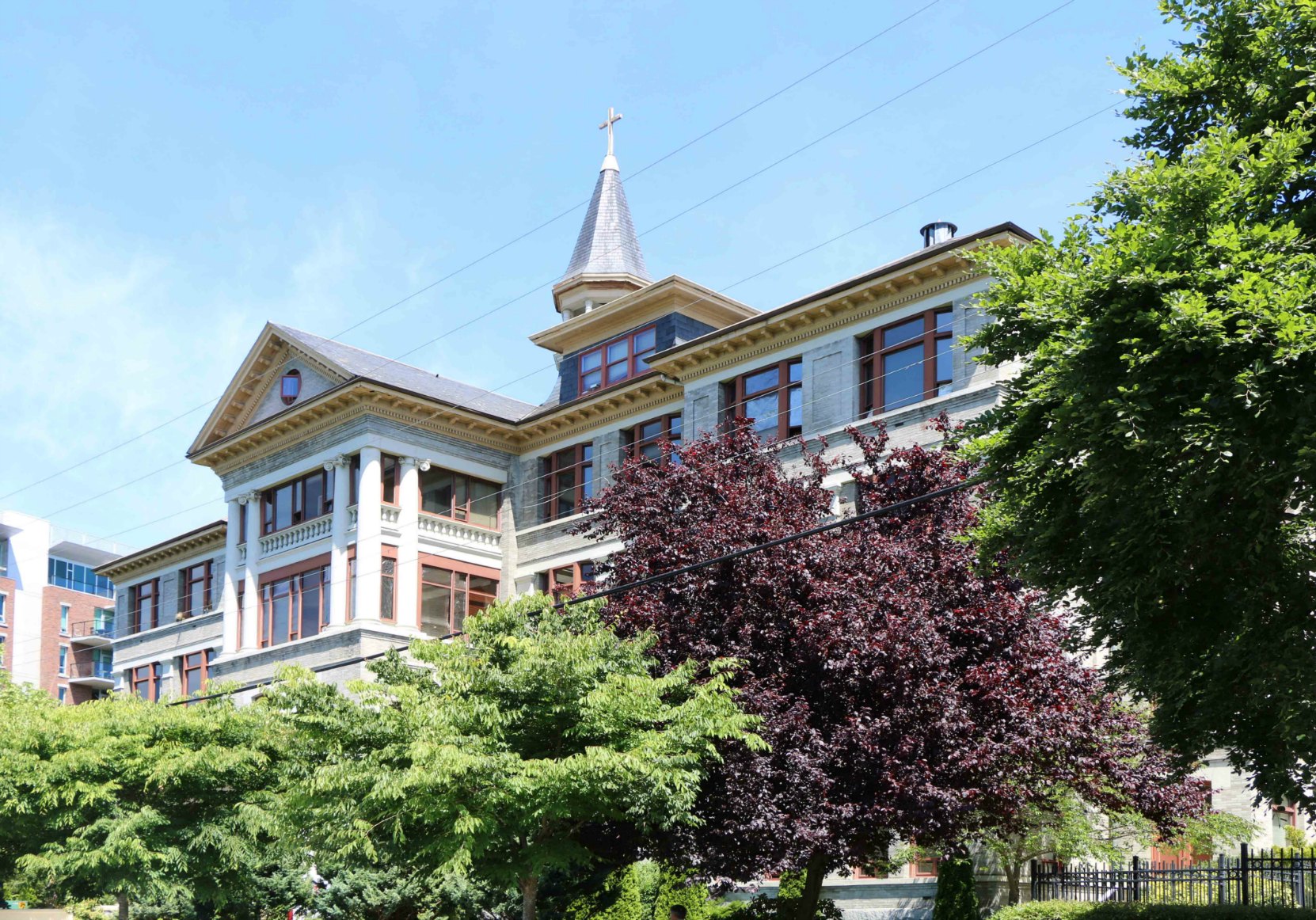 The former St. Joseph's Hospital, 840 Humboldt Street. Built in 1908 by architects Thomas Hooper and C. Elwood Watkins for the Roman Catholic Diocese of Victoria.