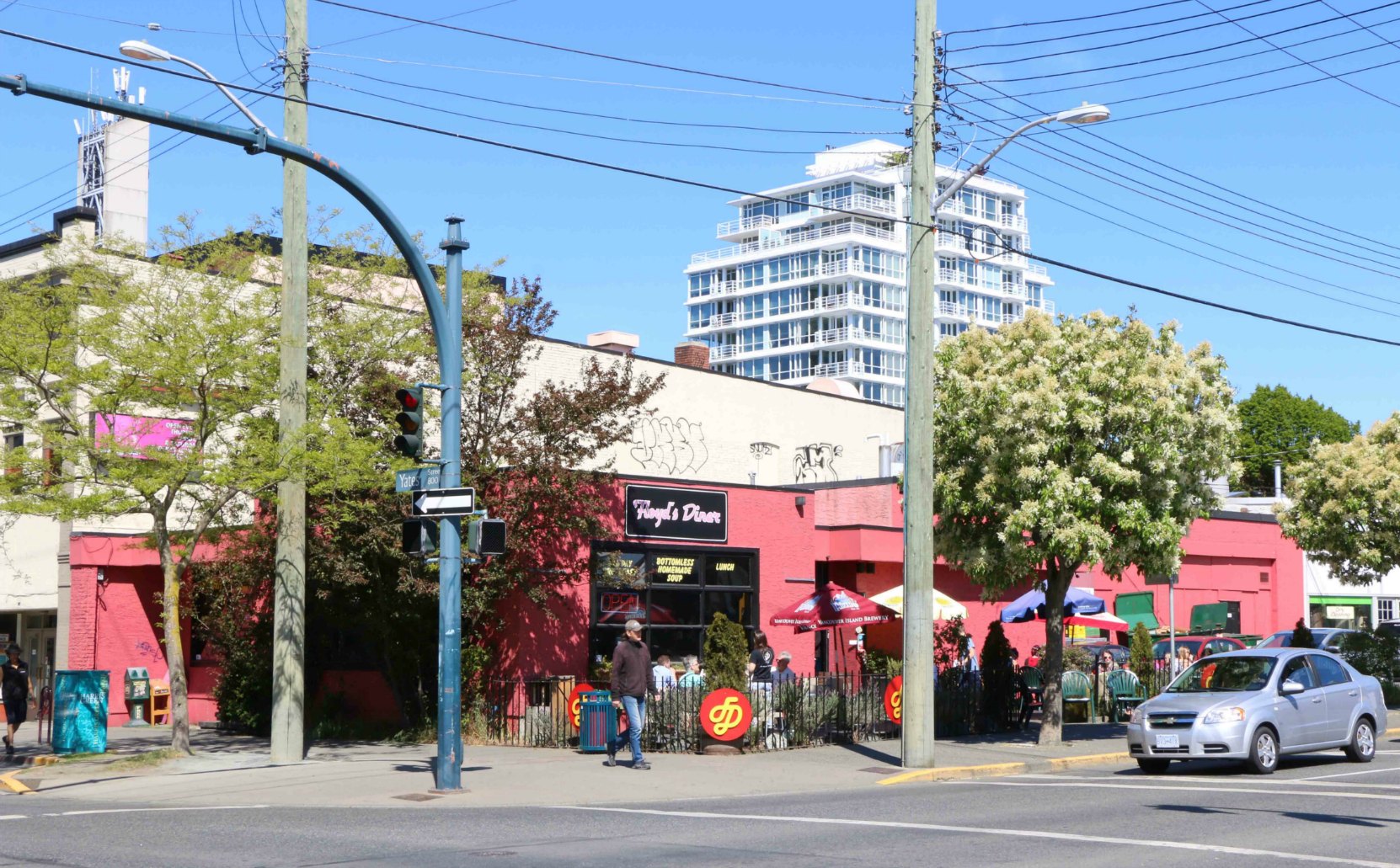 Floyd's Diner, 866 Yates Street. The building was originally built in 1927 for the Jones Brothers Service Station.