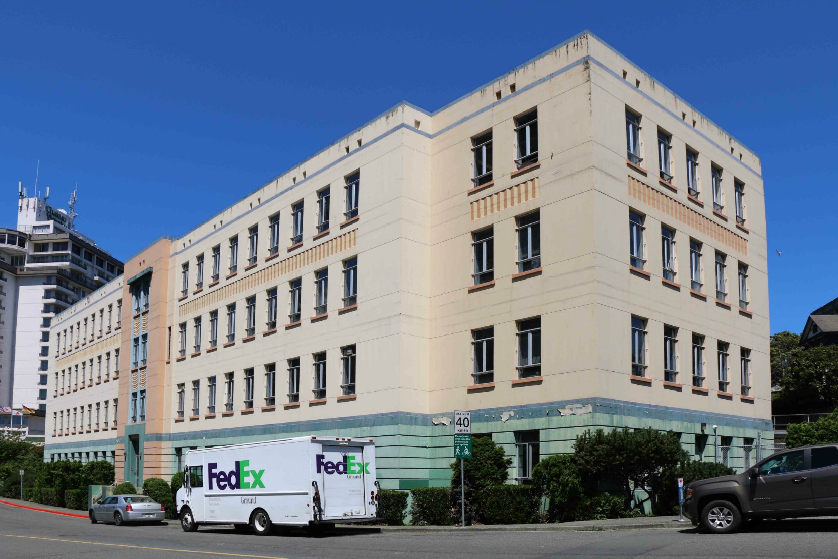 780 Blanshard Street, built in 1939-1940. It became the headquarters of the B.C. Power Commission.