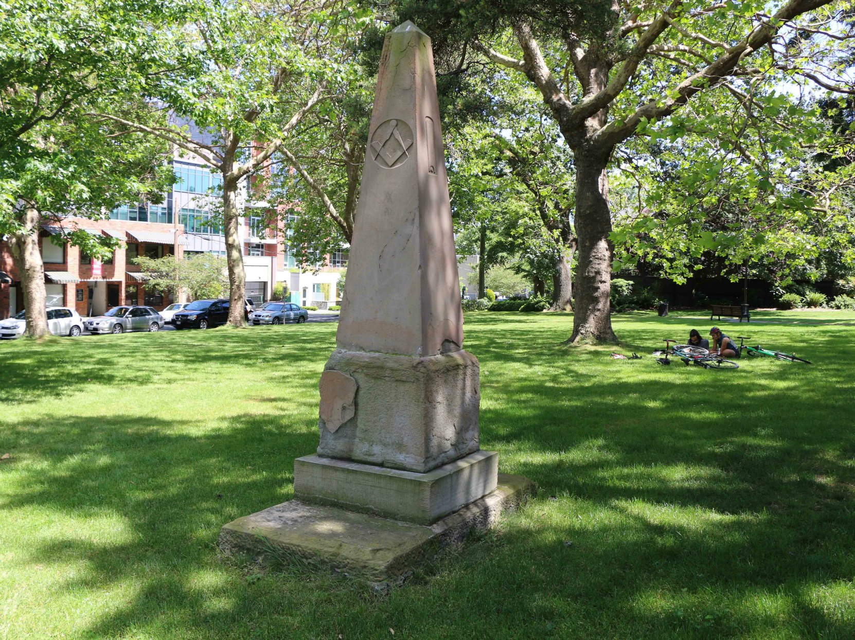 The grave of Andrew Phillips in Pioneer Square (photo by Victoria Online Sightseeing Tours)