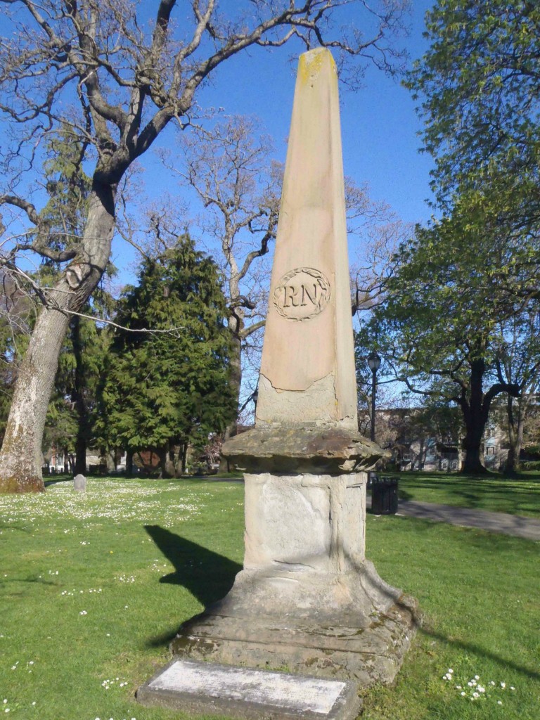 The Royal Navy monument. Pioneer Square, Quadra Street near Rockland Avenue, Victoria, B.C. (photo by Victoria Online Sightseeing Tours Inc.) 