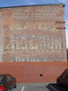 Old Chum tobacco sign, circa 1920, on the side of 532 Fisgard Street in Victoria's Chinatown.