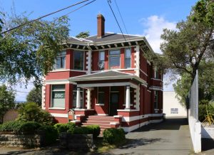 714 Discovery Street, built in 1910 by architect C. Elwood Watkins for James Baker, owner of the Baker Brick & Tile Company.