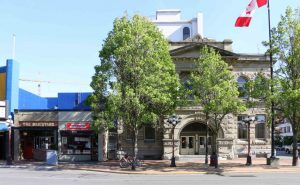 784-788 Yates Street (left) and the Carnegie Library, 794 Yates Street (right)