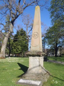 The Royal Navy monument in Pioneer Square, Quadra Street near Rockland Avenue